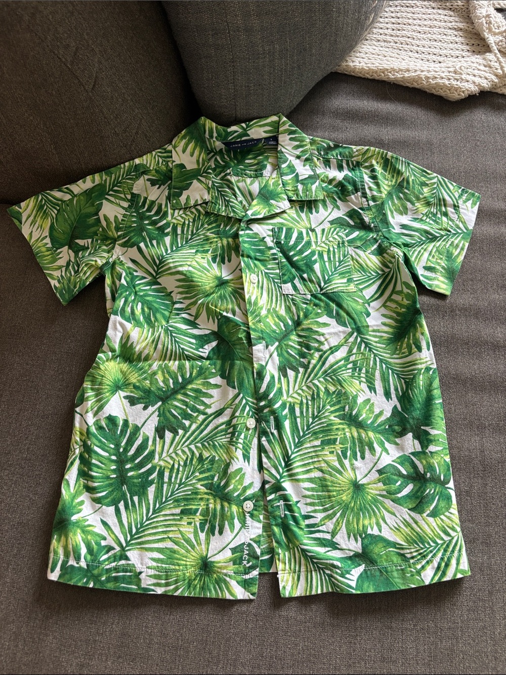 Janie and Jack boys 8 tropical button up shirt